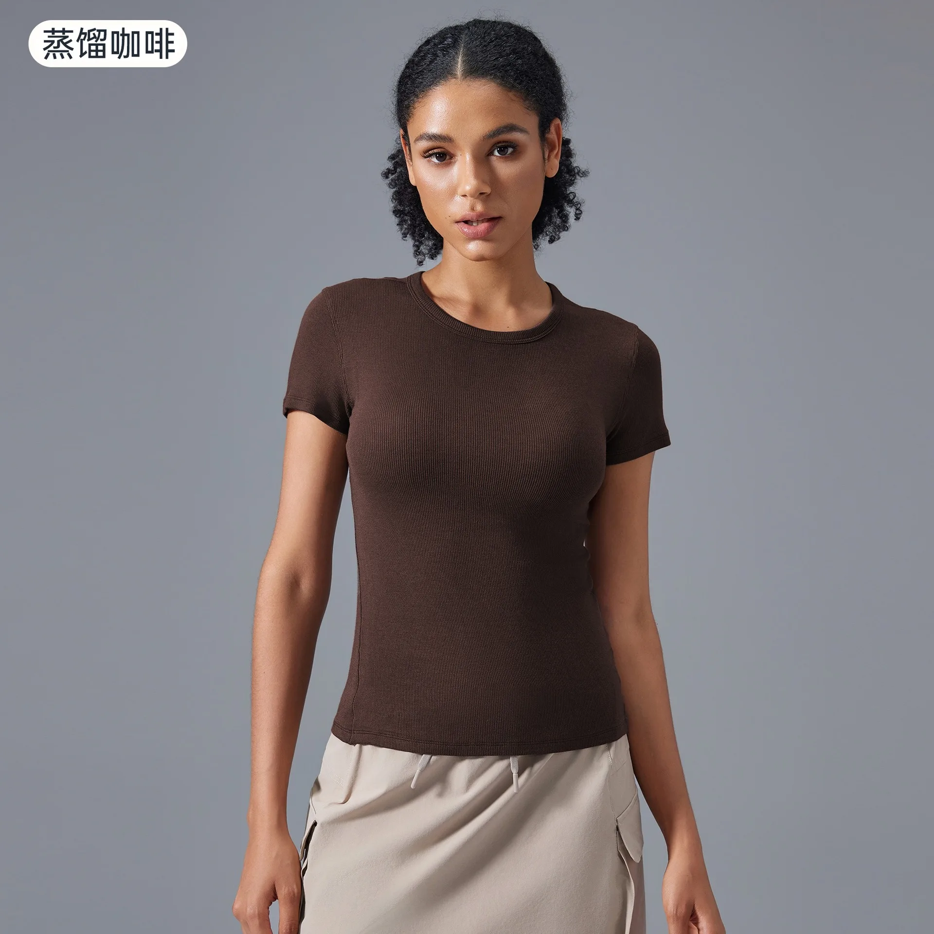 Lemon Women Seamless Yoga T-Shirt Ribbed Sports Shirt Breathable Gym Tops Sport Blouse Short Sleeve Running T-Shirt Yoga Shirts