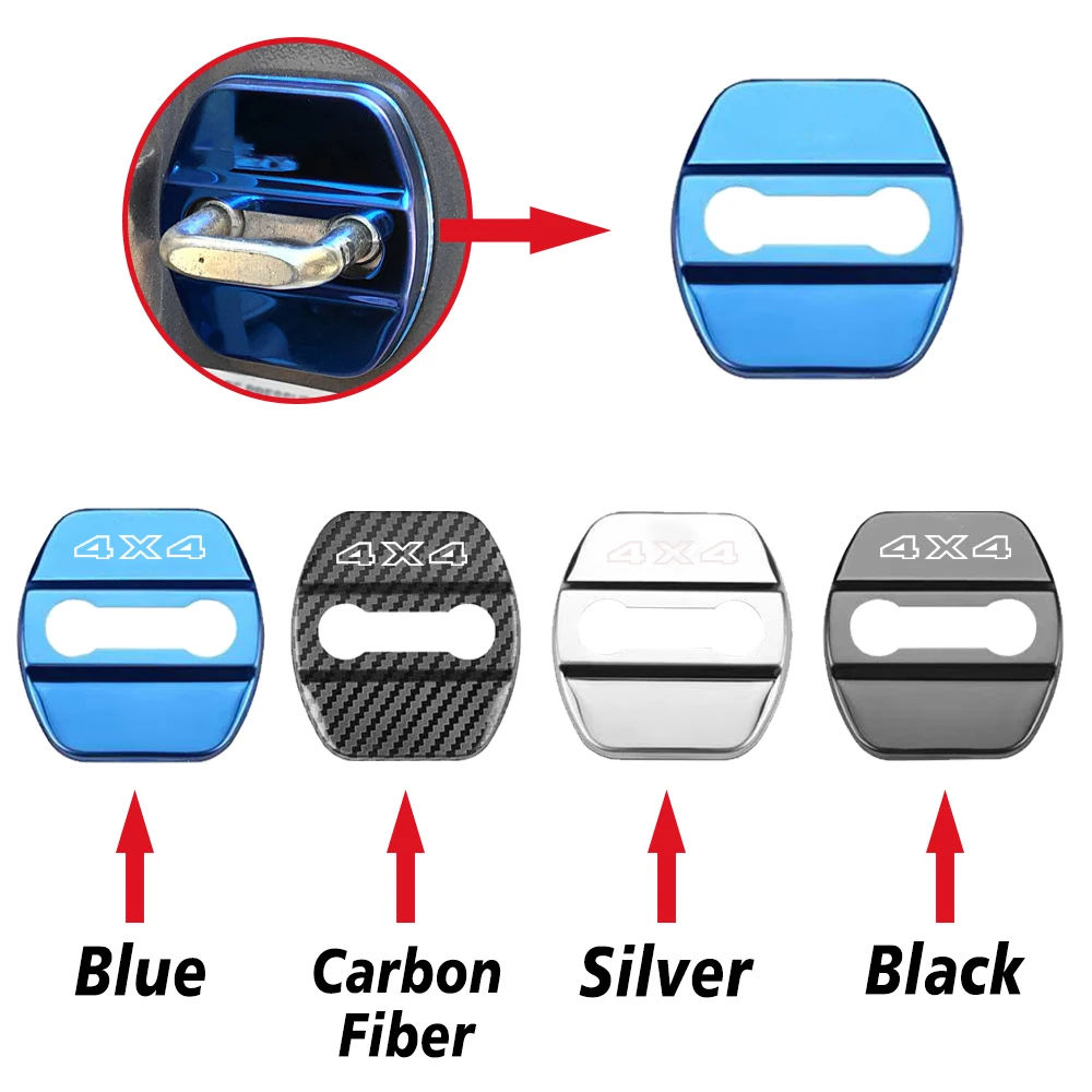 4pcs Car Door Lock Buckle Protection Cover Anti-rust Waterproof for Fiat Panda Cross 2011 2012 2013 2014 2015 2016 2017 -2025