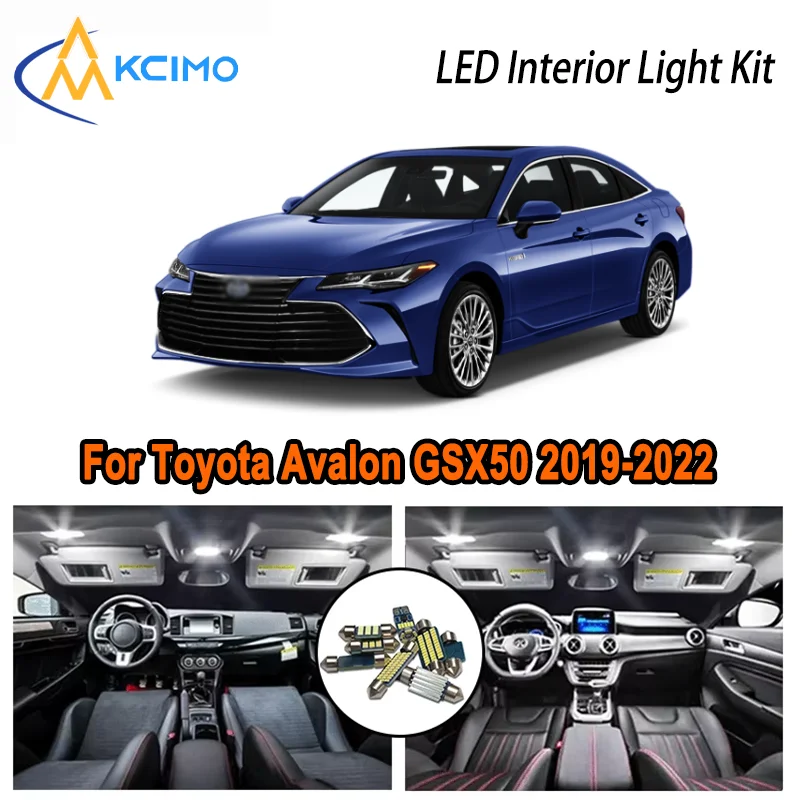 

For Toyota Avalon GSX50 2019-2022 2019 2020 2021 2022 LED Interior Dome Map Trunk Light Kit Car Led Lamps Canbus No Error