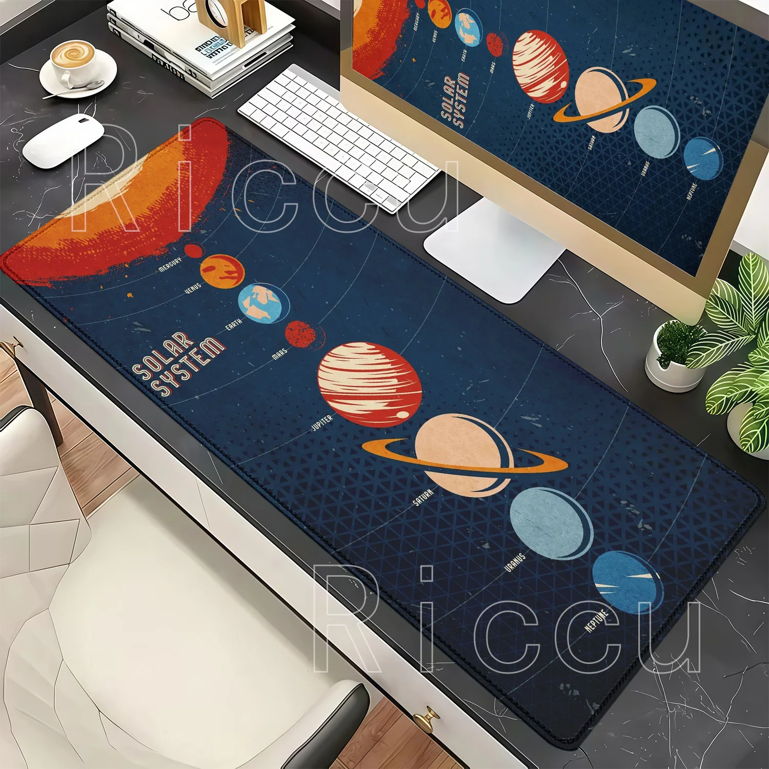 Cartoon XXL Universe Space Solar System Mouse Pad Anime HD Printing Mousepad Gaming Office Accessorie Keyboard Non-slip Desk Mat
