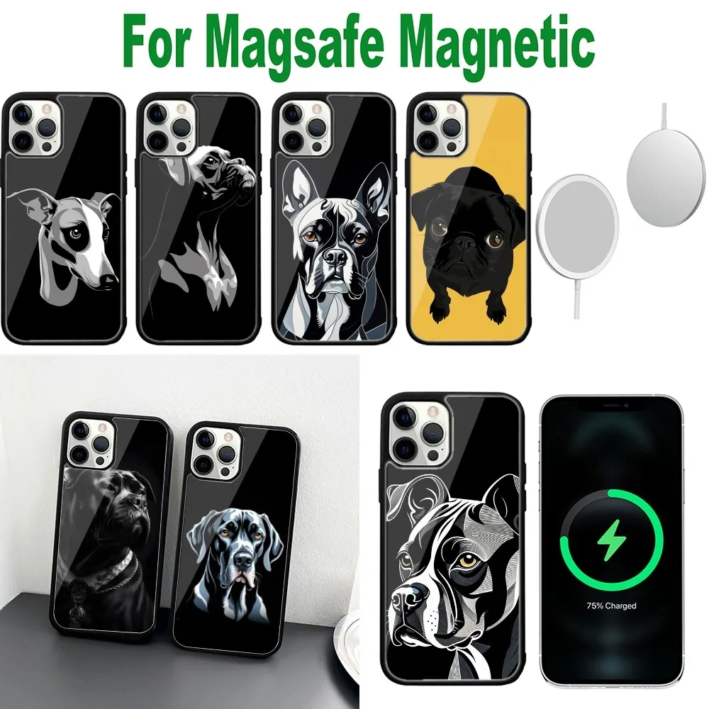 Doberman black dog Phone Case For iPhone 16,15,14,13,12,11,Plus,Pro,Max,Mini Magsafe Magnetic Wireless Charging