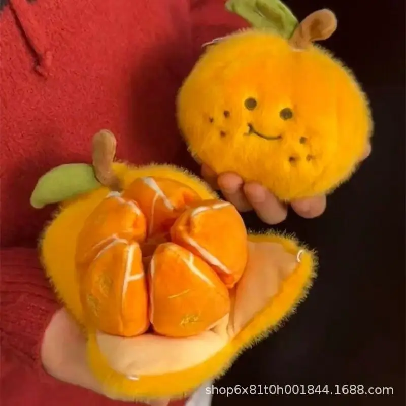 Heiß begehrter dekomprimierter Zucker-Orangen-Anhänger, Plüschpuppe zum Abziehen, Schlüsselanhänger, Simulationsspielzeug, Geschenk