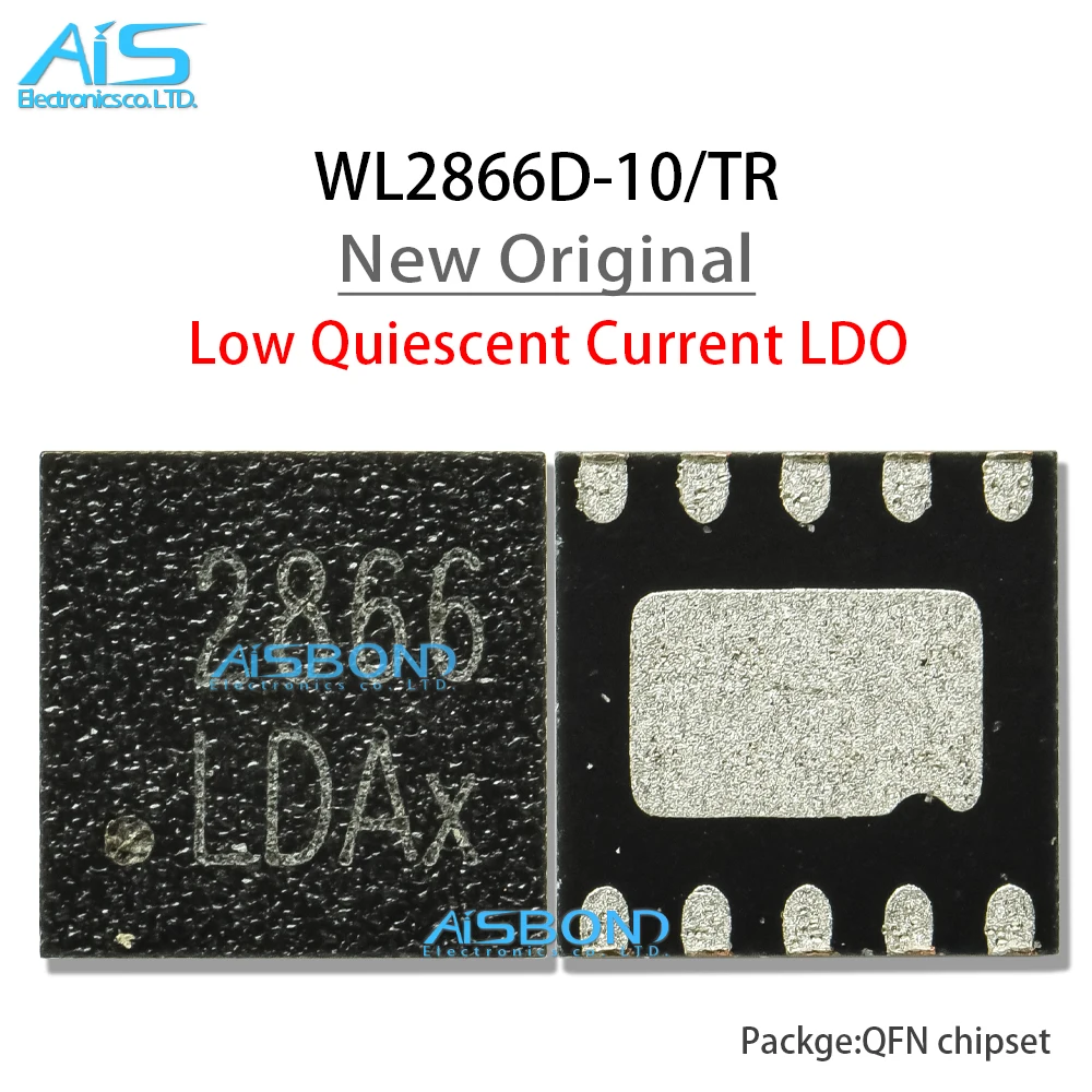 2-10Pcs/Lot New Original WL2866D-10/TR 2866 DFN-10 10Pin High Input Voltage Low Quiescent Current LDO IC