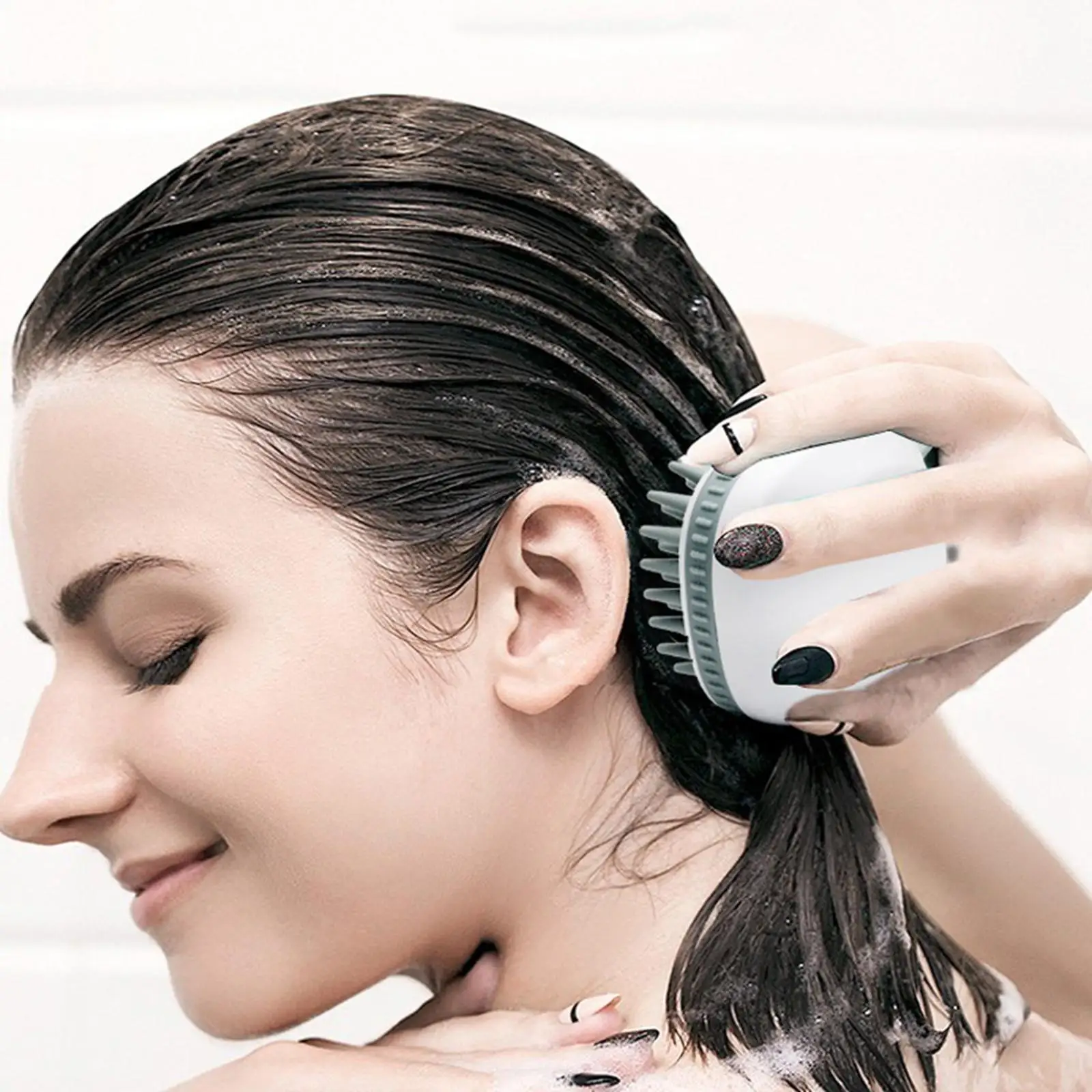 Hair Shower Scalp Massage Brush Silicone Plastic Deep Clean Exfoliator Soft Wide Tooth for Women Men Kids Pets
