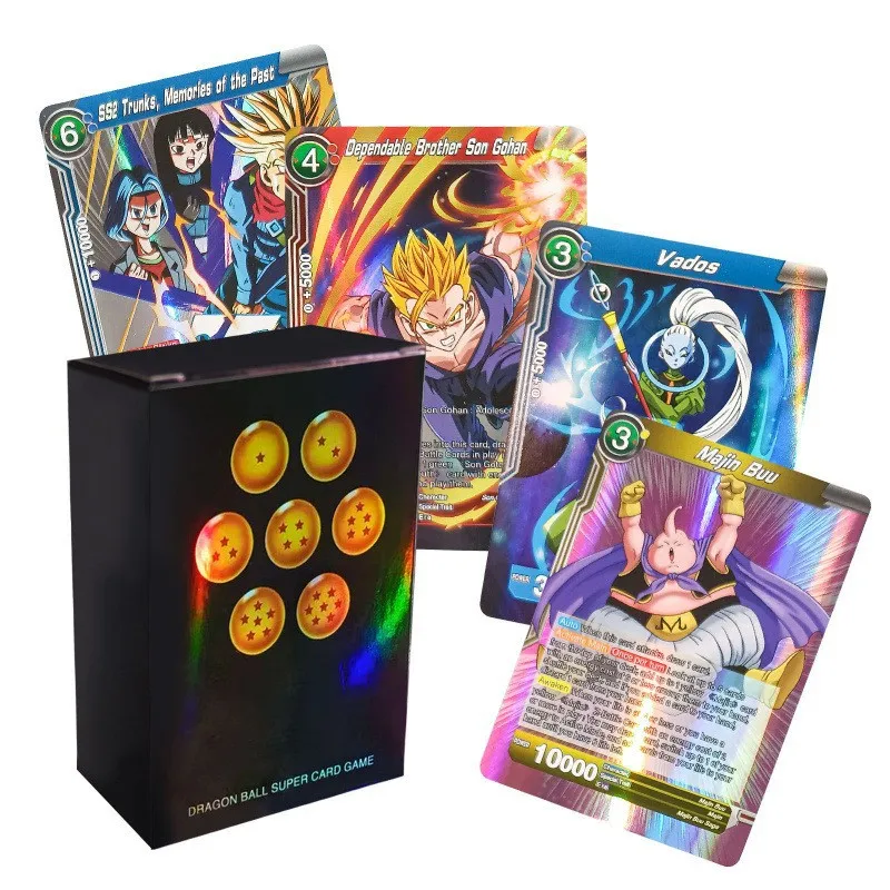 50pcs English Dragon Ball One Piece Naruto Demon Slayer Cards Shiny Son Goku Super Saiyan Signature Game Card Collection Toys