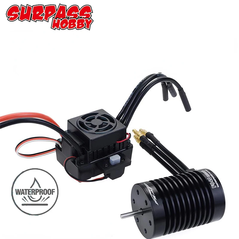 SURPASS HOBBY Combo F540 3650 3660 Waterproof Brushless Motor with 60A ESC 2300/3100/3300/KV for 1/10 RC Car Traxxas Off-Road