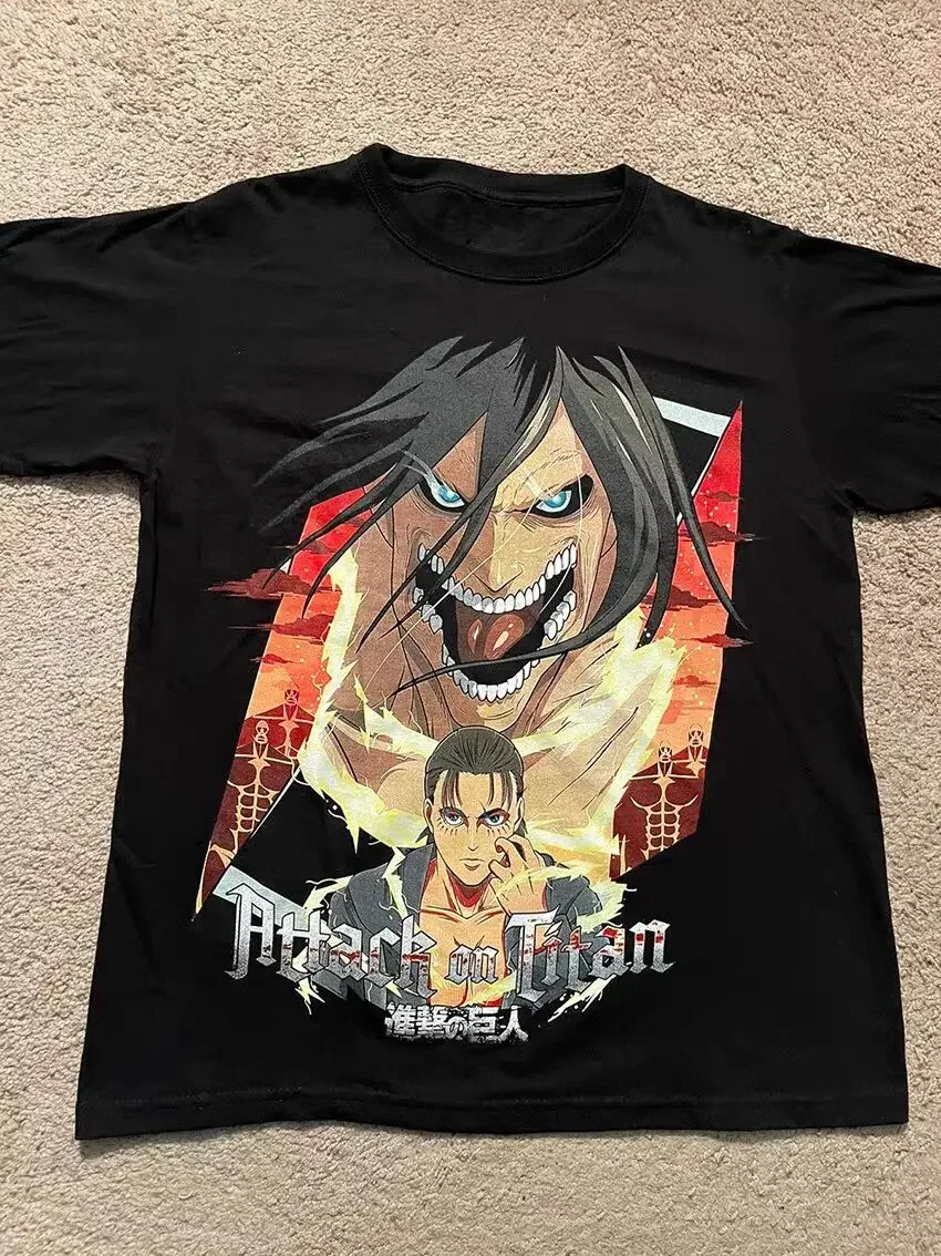 Attack on Titan Wings of Freedom 100% 코튼 여름 남성 반팔 티셔츠 야외 캐주얼 탑 스트리트 패션 남성 의류