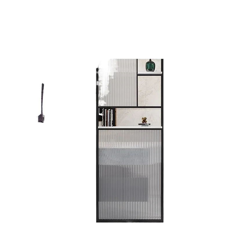 Changhong glass screen sink, low wall and half partition, simple and modern, wrought iron metal flowers