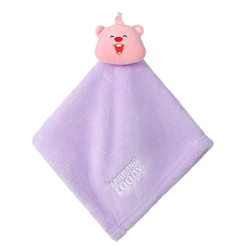 Miniso Loopy-toallas de mano para muñeca 3D, toalla colgante de lana Coral, absorbente, bonita toalla colgante, paño de limpieza, trapo para niños