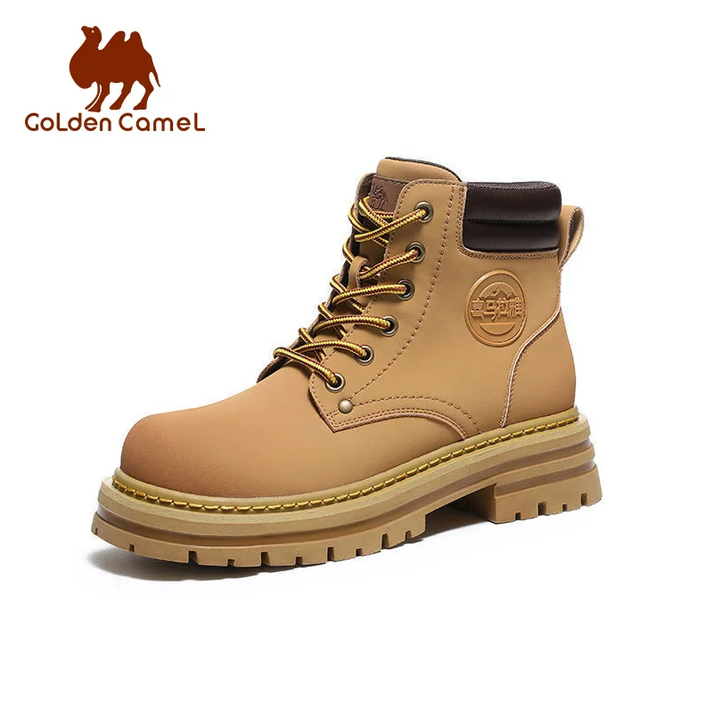 GOLDEN CAMEL Leather Shoes Women\'s Martin Boots Work Winter Short Boot Outdoor Hiking Shoes for Women 2023 Autumn Comfortable