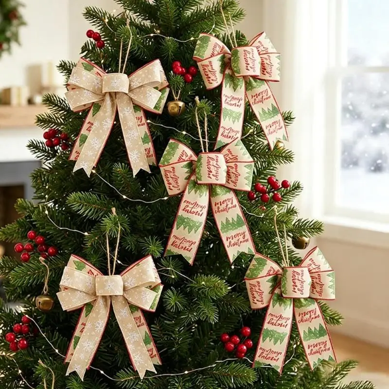 Weihnachtsband aus weichem Stoff zum Aufhängen an Bäumen und zur saisonalen Präsentation Innenbereich, 3 x – Detail 9