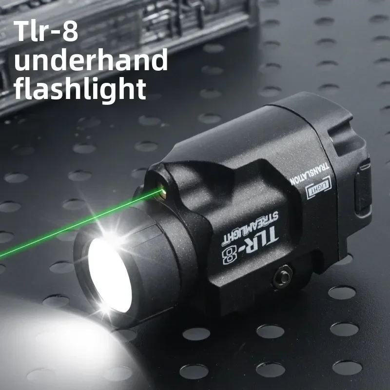 Metall TLR-8 Strobe LED Unterrohr-Taschenlampe, Universelle 20MM Schiene Verstellbare Starklicht-Taschenlampe Passend für Glock – Detail 1