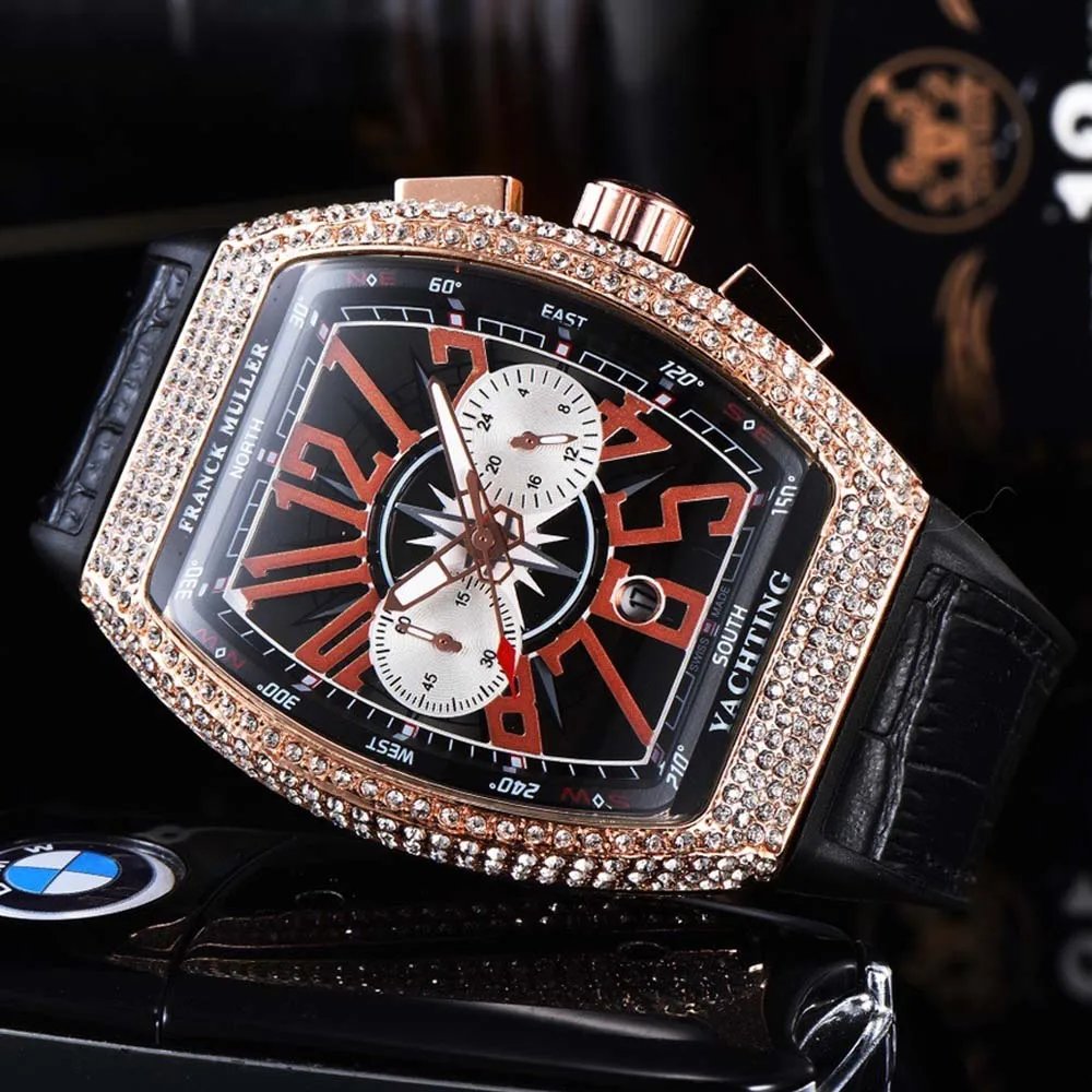 

AAA FRANCK MULLER Brand Geneva Watches For Mens High Quality Multifunction Chronograph WristWatch Business Sport AAA Clocks