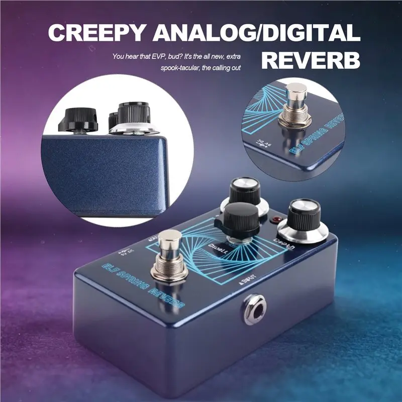 A99I-Guitar Bass Effect Pedal ELF SPRING REVERB, Analog/Digital Reverb, Creepy Tone, Vintage Echo, True - view 5