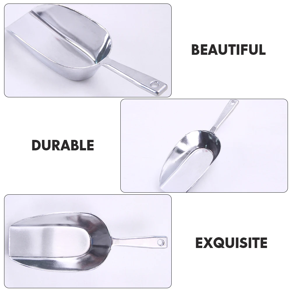 

Premium Ice Scoop Multi-functional Metal Food Shovel Ergonomic Handle Rust-free Kitchen Bar Use French Fries Scoop Ice
