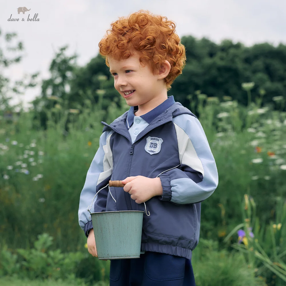 Dave Bella Jacket For Boys Autumn Children's Clothing From 4 To 6 Years Spring Coat Hooded Fashion Windbreaker Fashion DB3262830