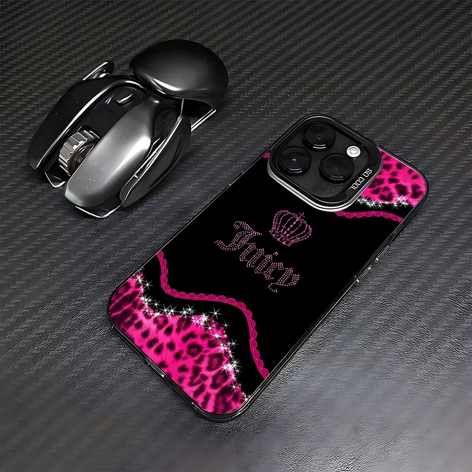 Funda J-Juicy C-Couture para iPhone 17 16e 16 15 14 13 12 11 mini Pro Max X XR XSMAX 8 7 Air Plus trasera mate anti caídas 5