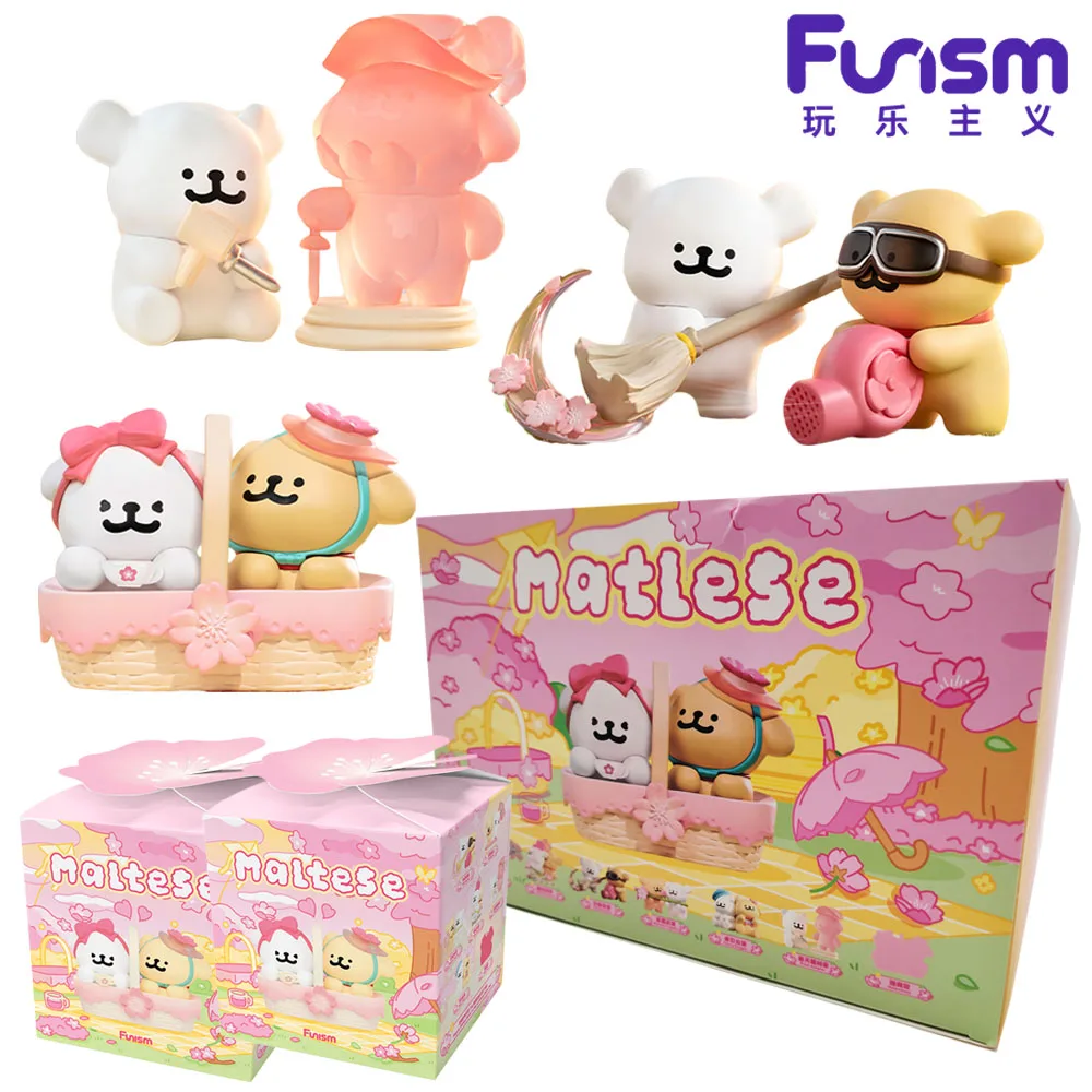 

Genuine FUNISM Maltese Romantic Cherry Blossom Series Blind Box Cartoon Style Anime Peripherals Birthday Gifts Children's Toys