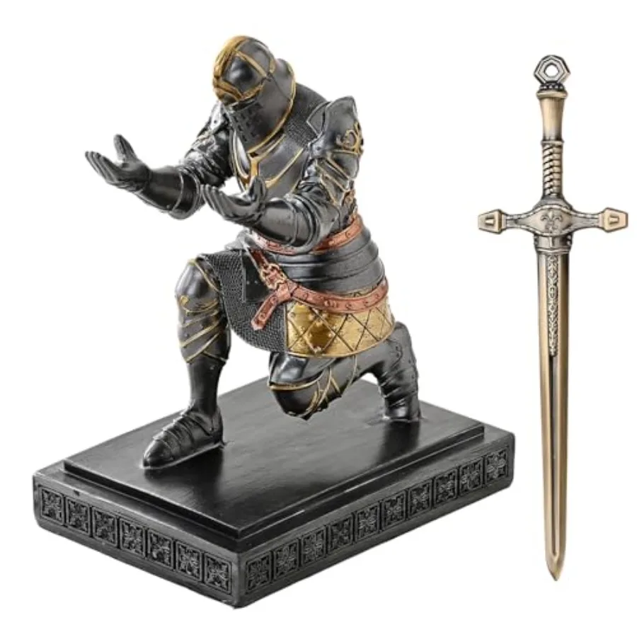 

Подставка для ручек King's Guard Knight, органайзер для рабочего стола и аксессуары, держатель для карандашей из смолы в подарок с красивым открывателем для писем
