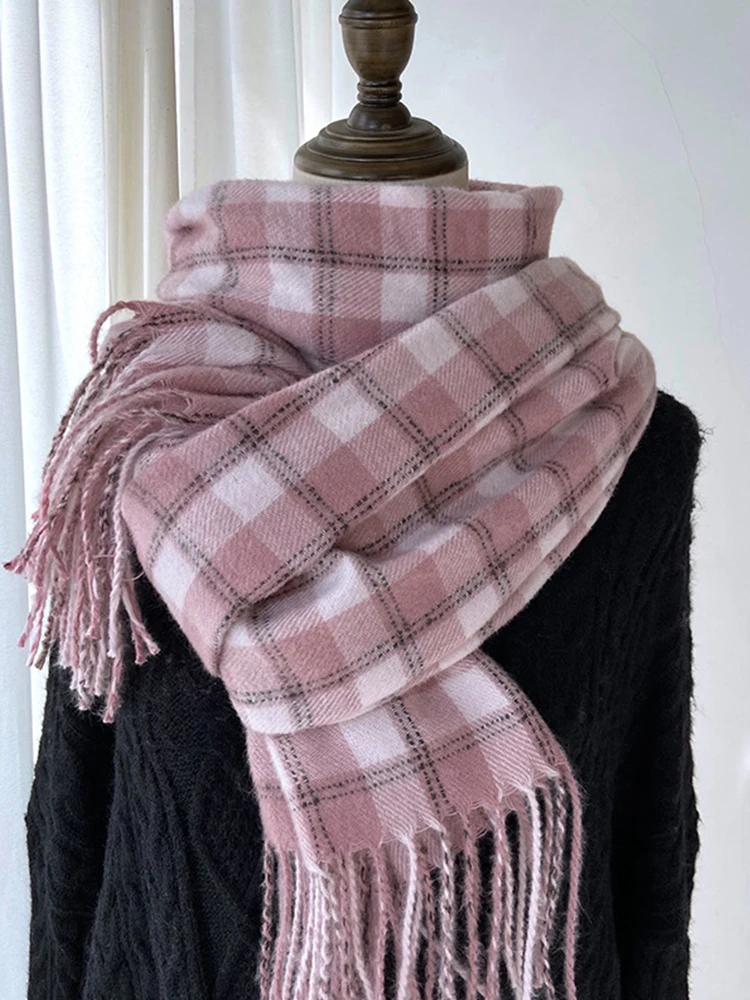 New Sweet Vintage Scarf Headscarf Winter Women Ladies Men Preppy Plaid Scarve Soft Pashmina Mujer Male Foulard Wrap Shawl Unisex