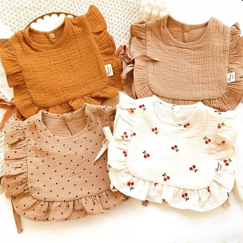 

Newborn Bibs Infant Burp Cloths Baby Stuff Feeding Drool Bandana Saliva Towel Toddler Ruffle Floral Bib Baby Accessories