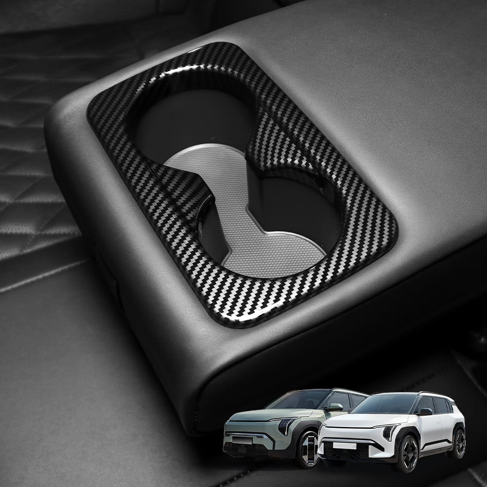 

1 шт., АБС-материал, углеродный/деревянный стиль, аксессуары для салона автомобиля, держатель для сиденья, крышка, накладка на рамку для KIA EV3 2024 2025 2026 LHD RHD