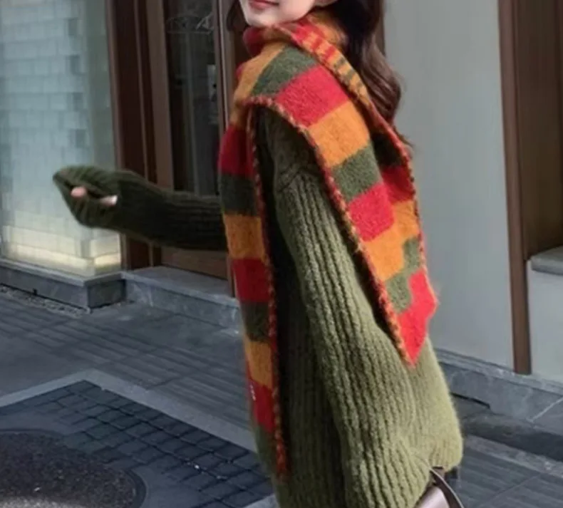 

Модный универсальный шарф соответствующего цвета, удобный теплый и дышащий шерстяной полосатый цвет, осень и зима, холодный