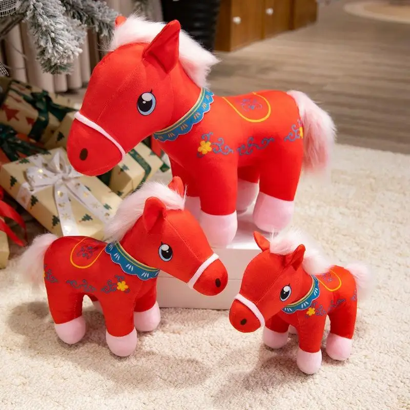 ตุ๊กตาโพนี่ขนนุ่ม ของเล่นตุ๊กตาจำลองนุ่มนิ่ม ของขวัญปีใหม่สำหรับเด็ก ของตกแต่งบ้าน