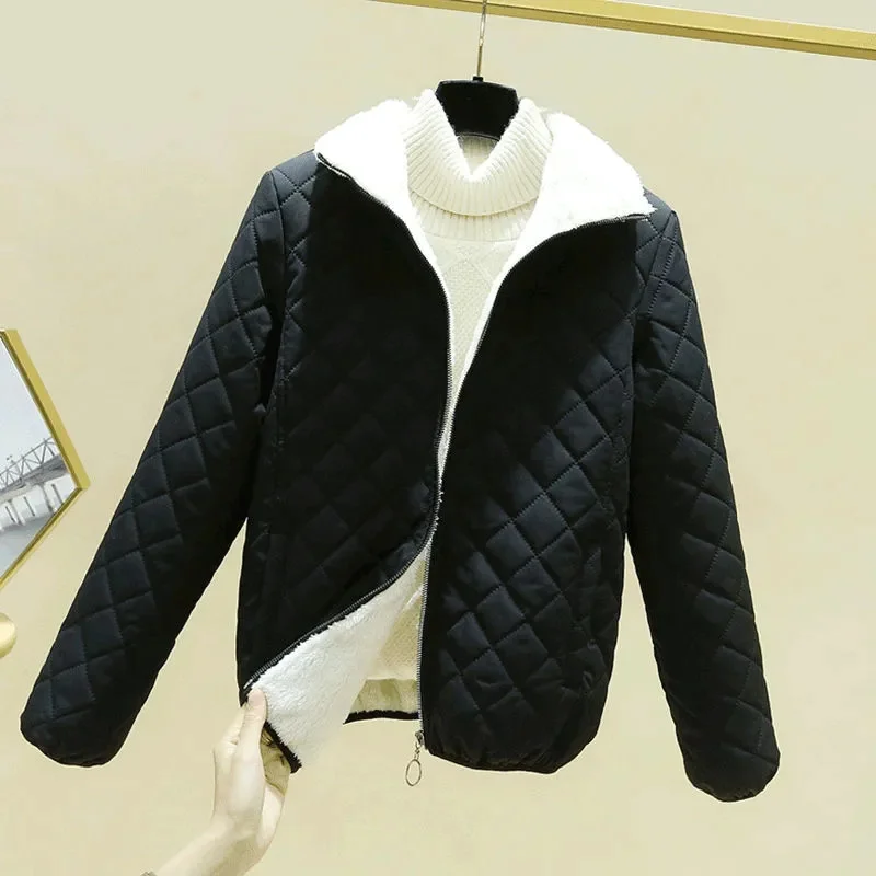 Spring Autumn Women\'s Thin Light Down Cotton Jacket 2023 Korean New Fleece Warm Cotton Outcoat Padded Jacket Female Short Coat