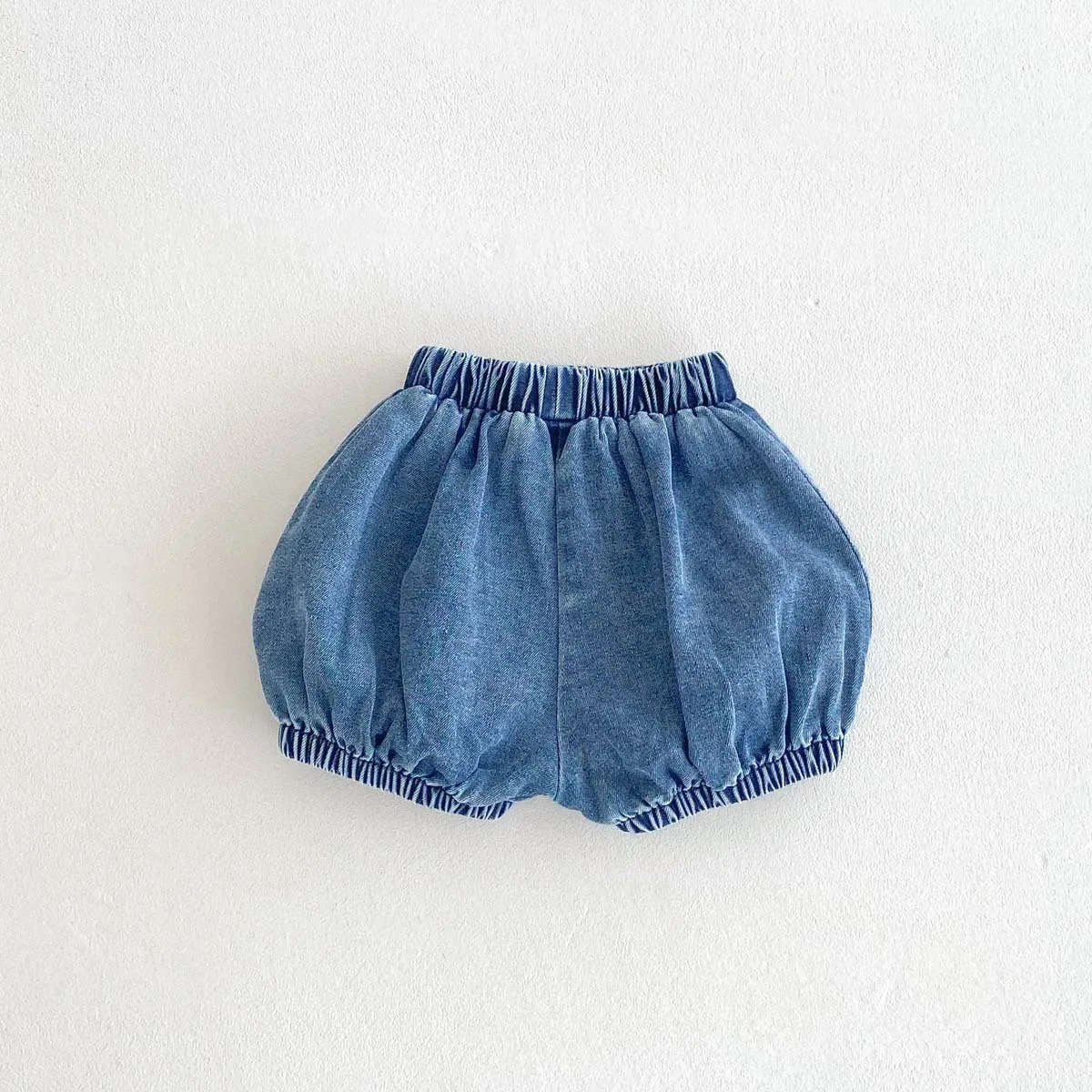 INS Korean Version Children's Solid Color Denim Lantern Shorts Summer Baby Boys and Girls Fashion Casual Pants