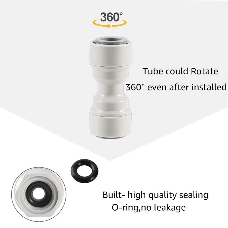 ELECQUEEN Push In Fitting - 9.5mm(3/8\') to 9.5mm(3/8\'\') Straight Push Fit Connectors,Homebrew Beer Hose Quick Joint Tube Adapter