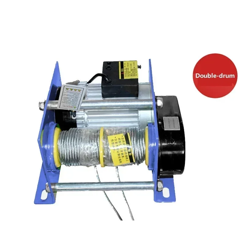 Electric Winch 800kg/600kg Electric Hoist 30M Steel Wire Rope Windlass Winding Engine Elevator Household Building Crane 1.5KW