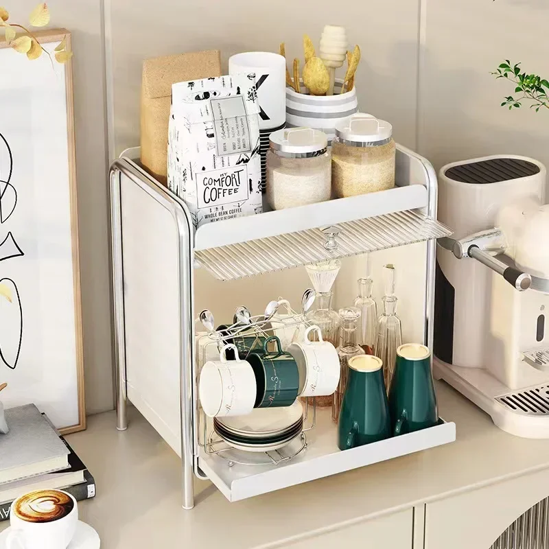 

Drawer Type Storage Shelf Kitchen Shelf Multifunctional Organizer Dust Cup Holder Seasoning Rack Bathroom Cosmetic Storage Box