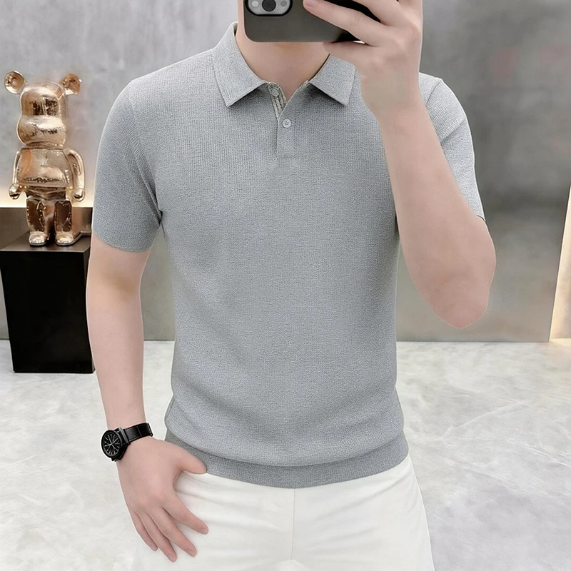 2026 Summer New Style Men's Fashion Casual Collar Short-Sleeved Cool-Feel T-Shirt Polo Shirt — купить у AliExpress WW