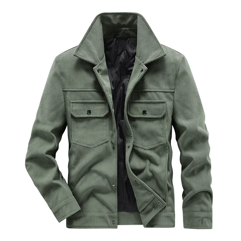 

Men's Corduroy Down Jacket Men's Short Winter New Style Top White Duck Down Lapel Jacket Men's Coat