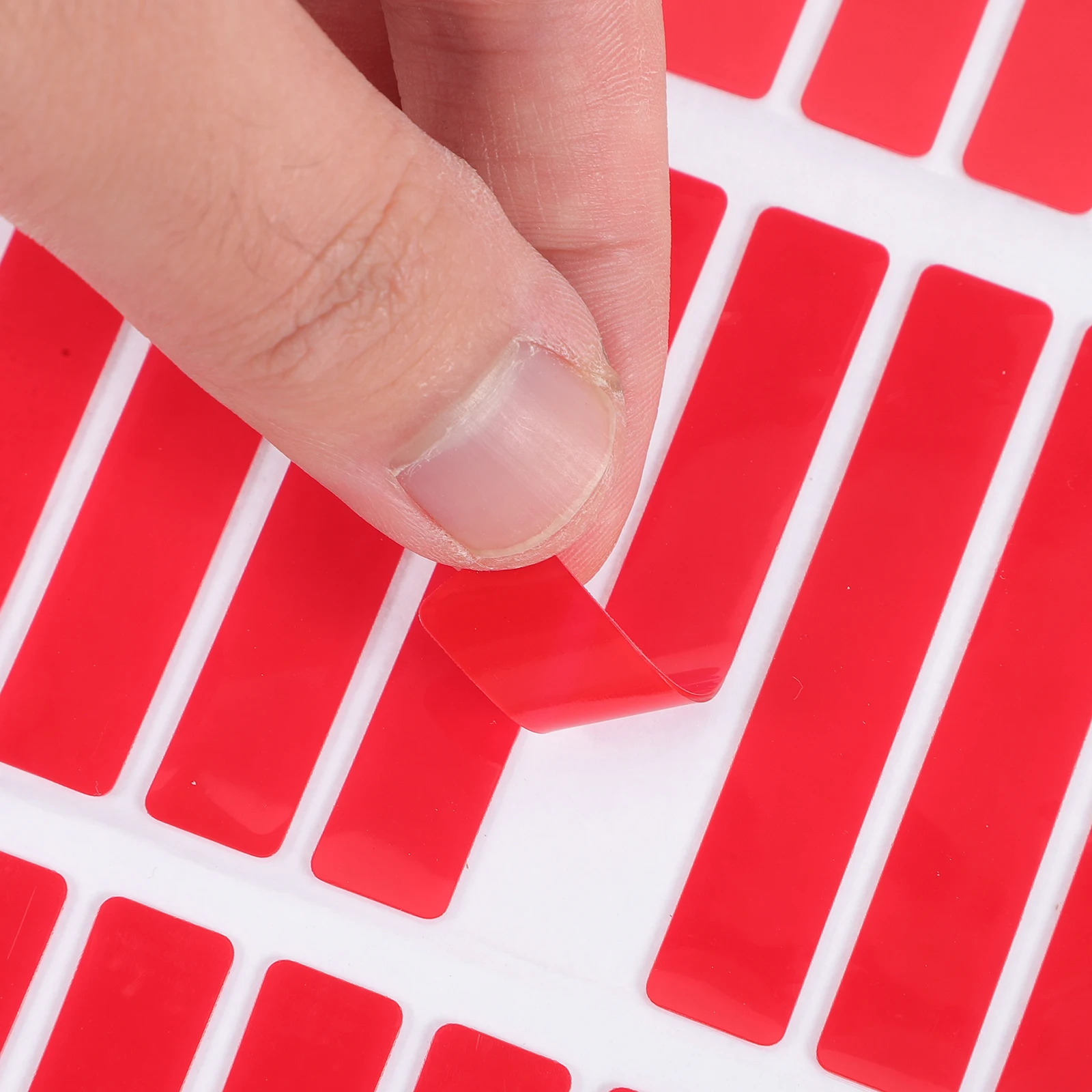 

5 Sheets Crystal Glue Tape for Press On Nails 30 Tabs Per Sheet Double Sided Adhesive Nail Display Packaging Red Nail Art