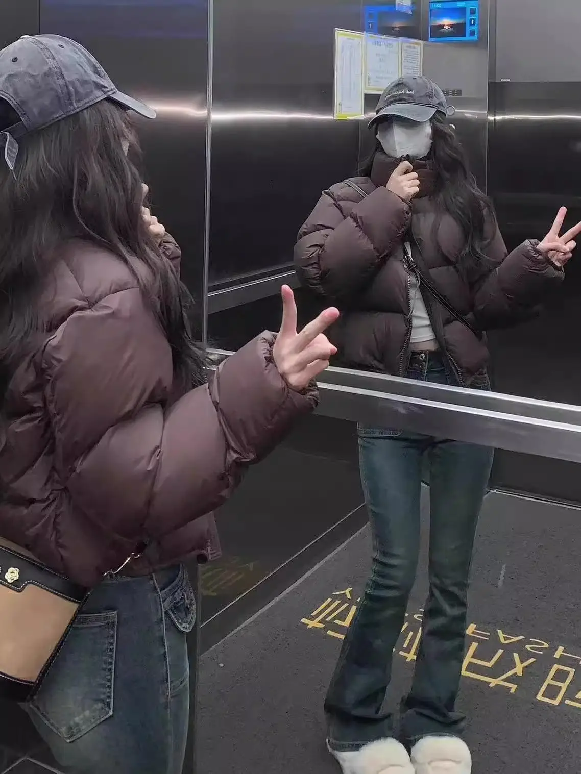 

Утепленная женская зимняя куртка-пуховик в американском повседневном стиле, корейский дизайн, на молнии, с хлопковым утеплителем, L