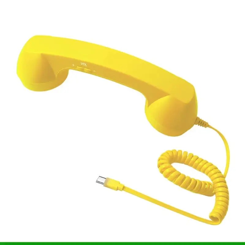 U55C Ergonomic Cord Telephone Receiver For Type C Devices Retro Design With Physical