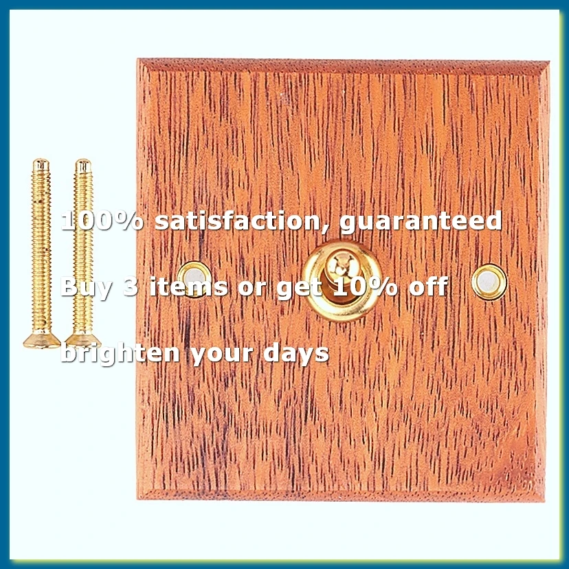 86 Type Solid Wood Panel Switch Wall Light Retro Brass Toggle Switch Wood Grain Electrical Switch Socket 1- Switch