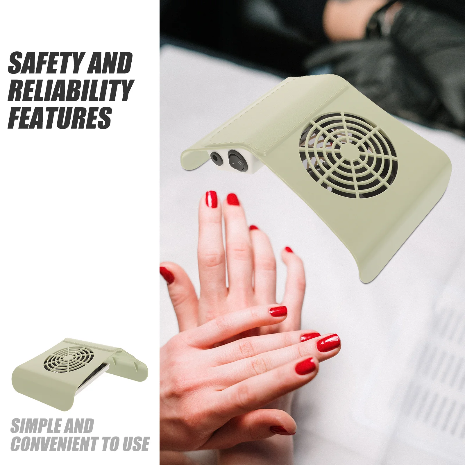 Nail Dust Collector Compact Design Powerful Motor for Salon Use Space-Saving Manicure Dust Extractor with Eu Plug