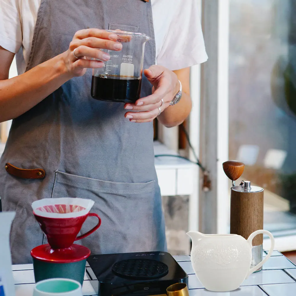 

2Pcs Ceramic Milk Kettle Sugar Jar Kit Safe Healthy Cold Hot Drinks Coffee Pot Candy Container Milk Pot Versatile Coffee Kettle