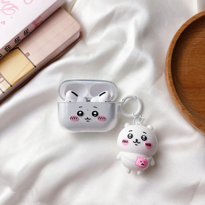 لطيف الكرتون Chiikawa حقيبة سماعة الاذن ل Airpods 1 2 3 4 برو 2 3 سماعة لاسلكية تعمل بالبلوتوث سماعة واقية غطاء واضح مع قلادة