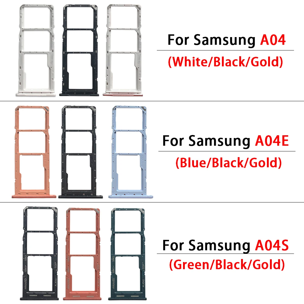 Phone Sim Card Tray For Samsung A04 A04E A04S Sim Card Slot Tray Holder Sim Card Reader Socket