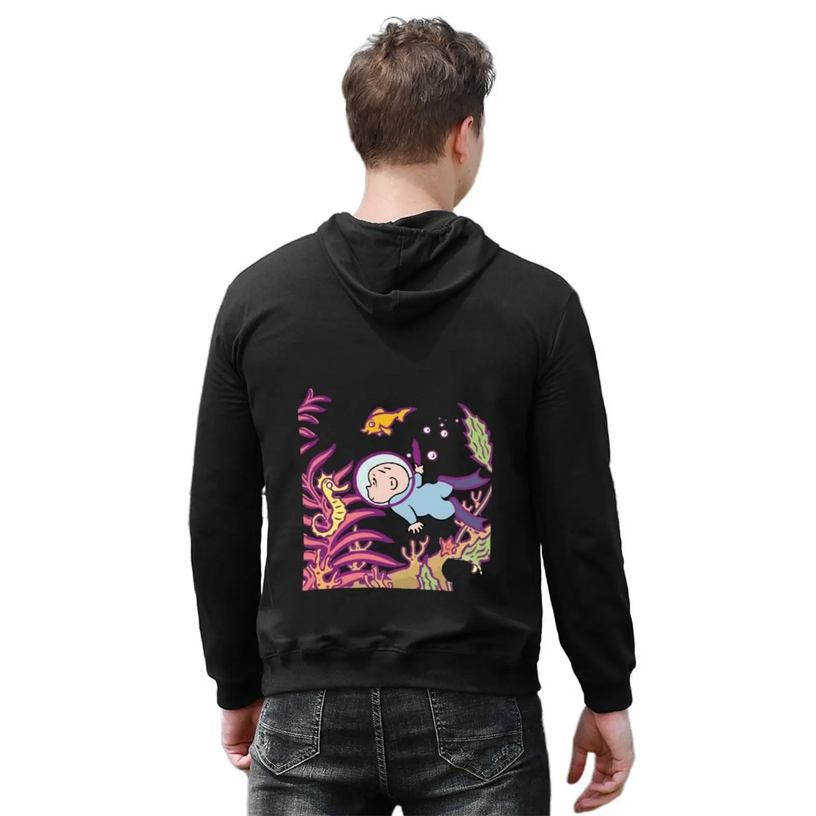 Harold And The Purple Crayon under the water Hoodie korean style clothes mens clothing mens clothes graphic hoodie