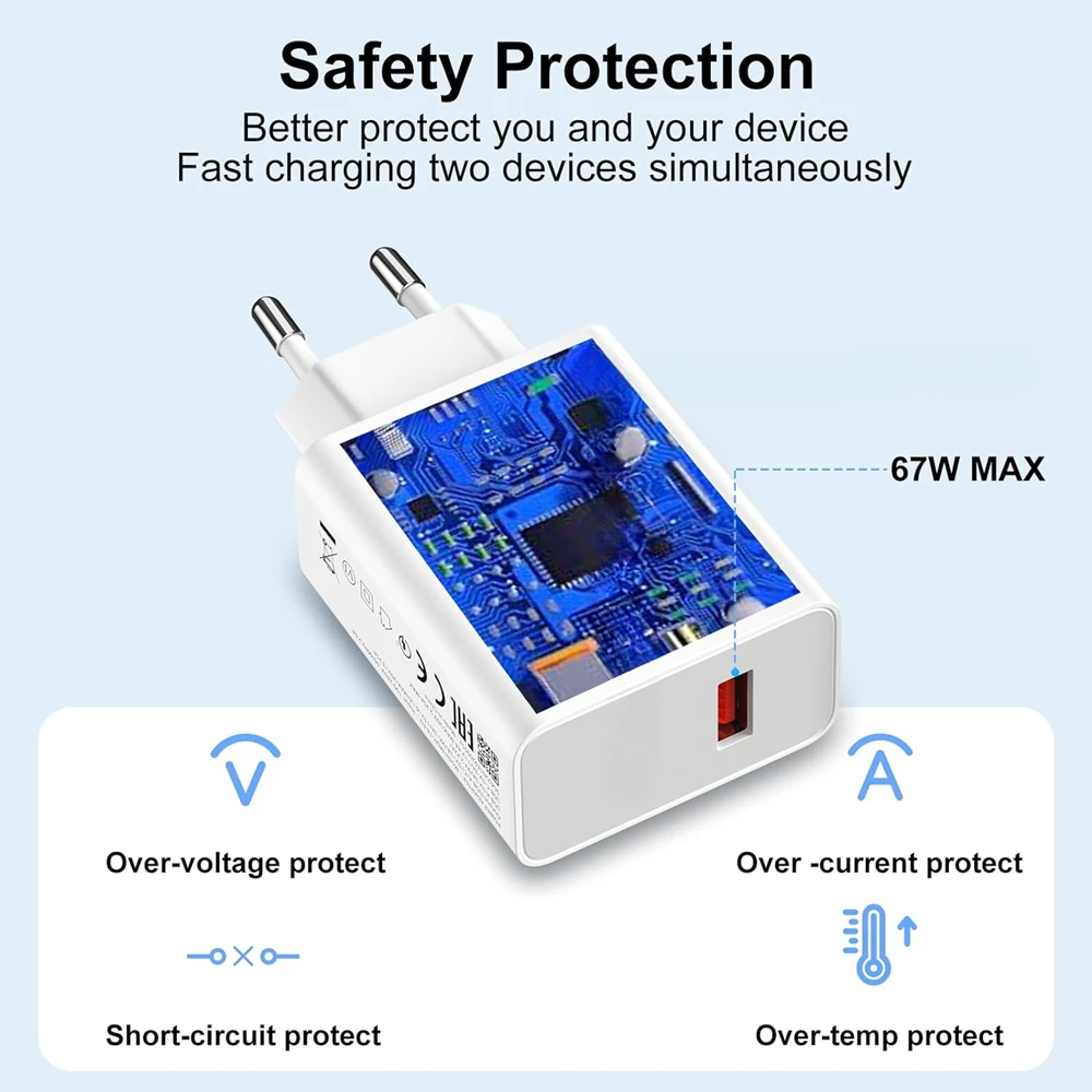 6A 67W Fast USB Charger For Xiaomi 11 12 13 14 15 Ultra Redmi Note 11T 12 13 14 Pro POCO F5 F6 X5 X6 Type-C Turbo Charging Cable