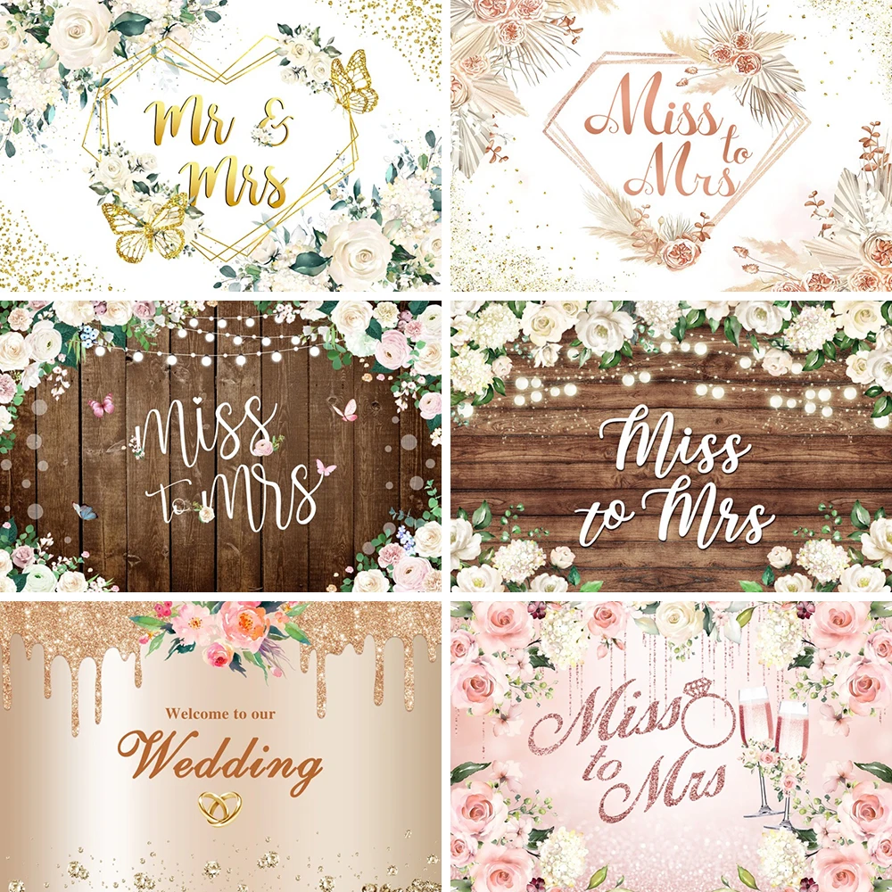 Welcome to Our Wedding Party Backdrops Celebrate Anniversary Bridal Show Background Custom Name Outdoor Lawn Wedding Decortion