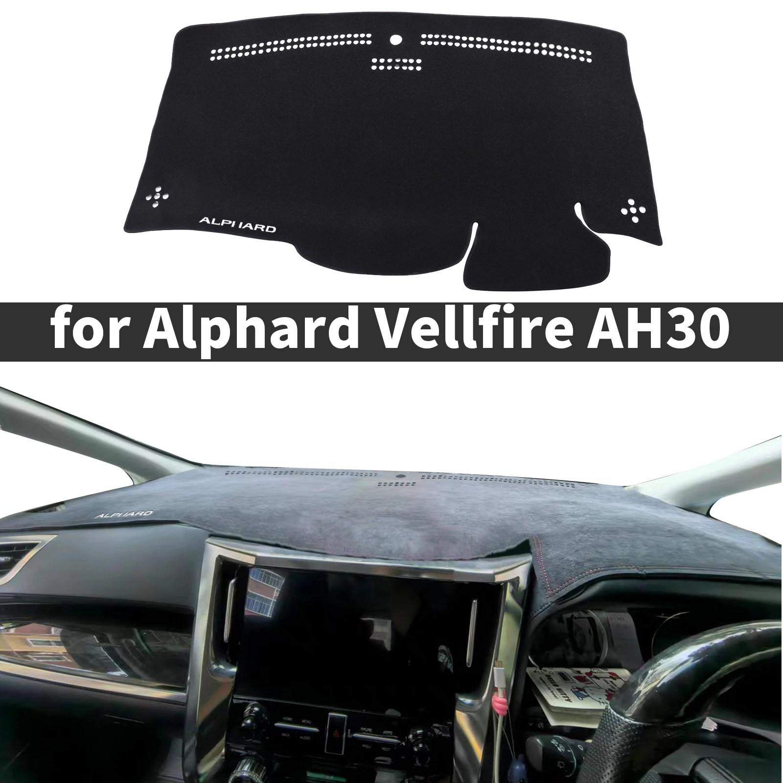 

fit for Toyota Alphard Vellfire 30 AH30 2015-2020 RHD Accessories Dashmat Dashboard Cover Pad Protective Carpet DashMat Sunshade