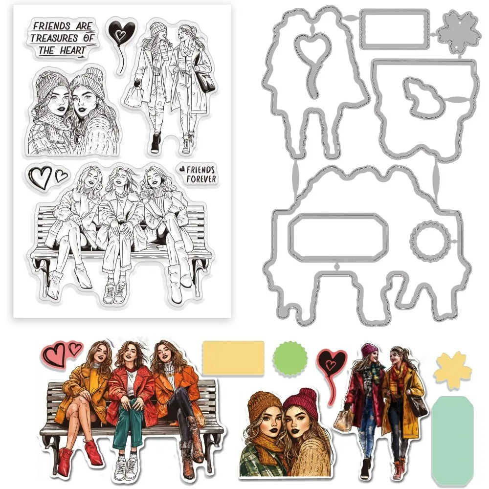 Transparente Stempel und Stanzformen von Bestie für die Kartenherstellung, beste Freundin, transparenter Silikonstempel aus Metall, für Damen und Herren, zum Selbermachen