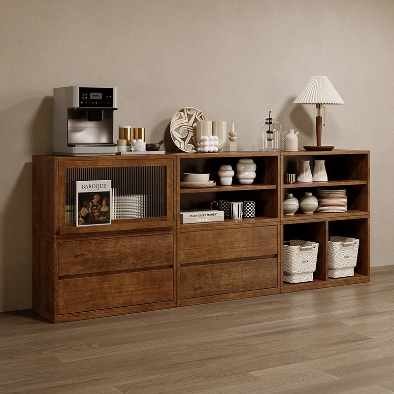 

Solid wood dining side cabinet against the wall Multi-cabinet combination Household living room chest cabinet Locker