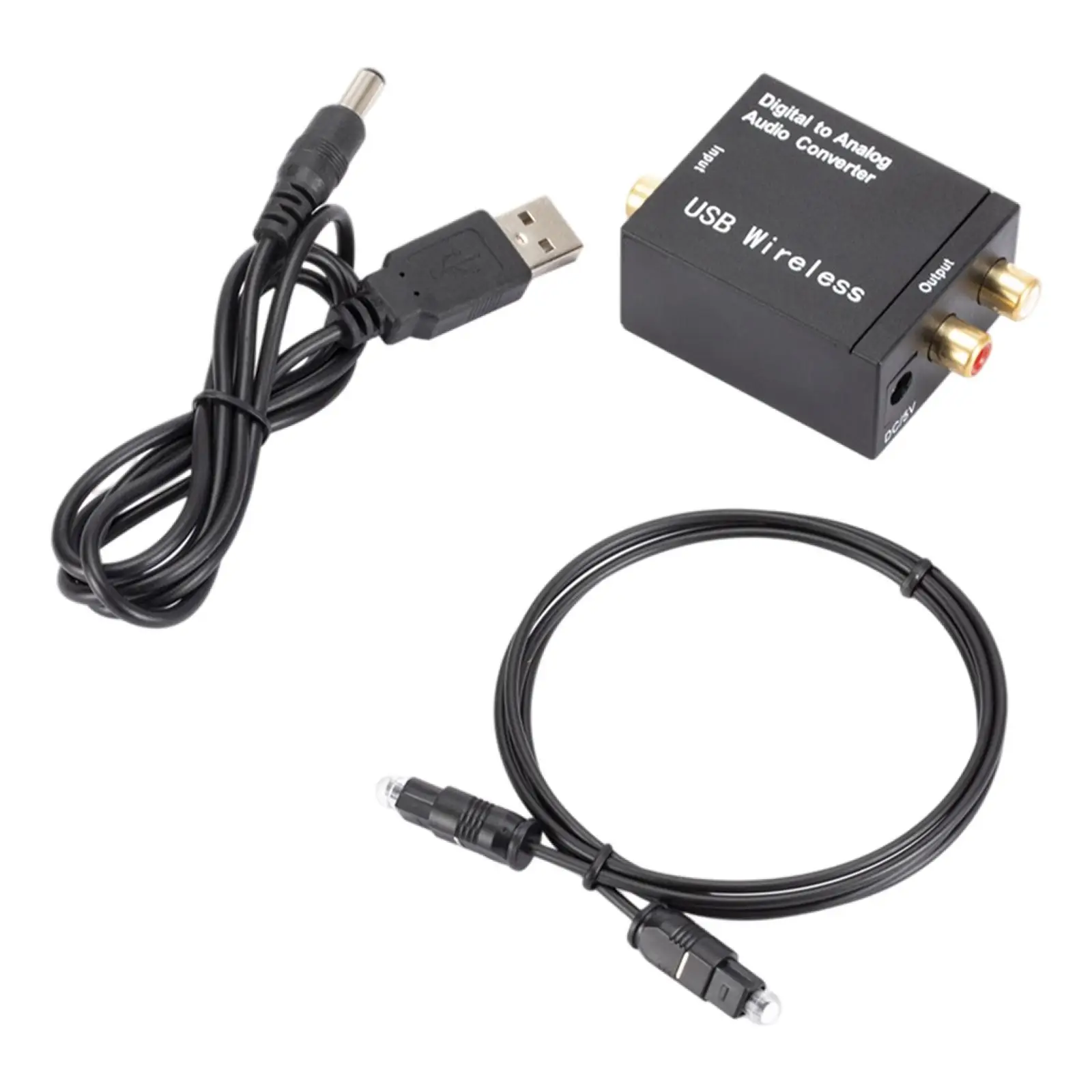 High Performance Digital to Analog Audio Converter Coaxial Toslink to RCA Adapter for Entertainment Devices